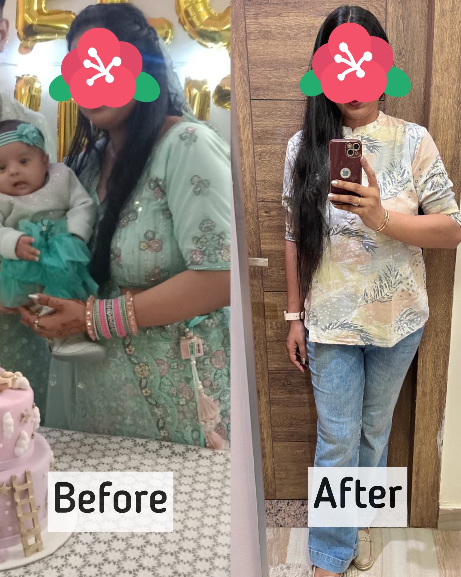 Before and after transformation — Akanksha Chauhan