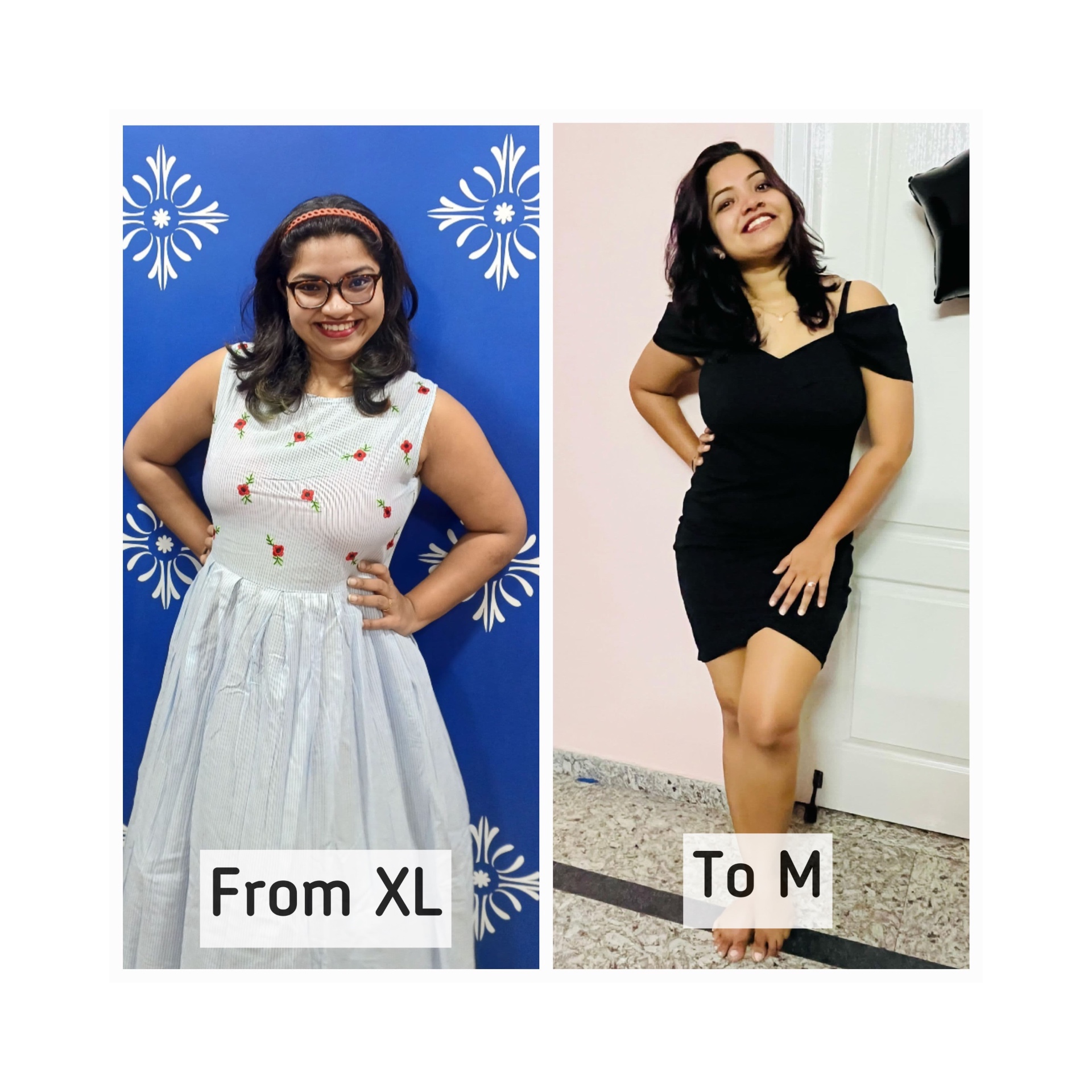 Before and after transformation — Tejashree Sawant