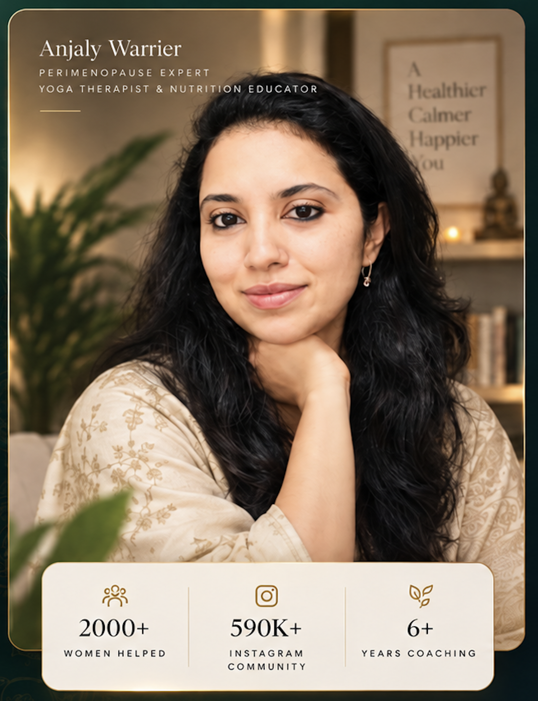 Anjaly Warrier, perimenopause expert, yoga therapist and nutrition educator